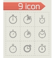 stopwatch icon set vector image vector image