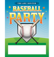 baseball party flyer vector image vector image