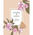 greeting card with blooming apple tree twigs vector image