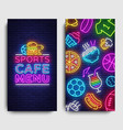 sport cafe menu vertical banners design template vector image