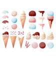 tasty ice cream elements dessert constructor vector image