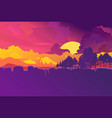minimalistic natural landscape evening sunset vector image