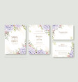 set floral wedding invitation card save vector image
