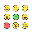 set of hand drawn colorful emojis vector image