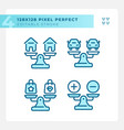2d editable blue comparisons icons pack vector image vector image