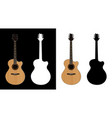acoustic guitar and silhouettes vector image