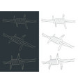 barbed wire segment close up vector image vector image