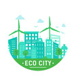 eco city design with green buildings vector image