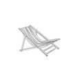 deckchair outline drawing deck chair sketch vector image vector image