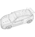 rally and drift car wire-frame isolated vector image vector image