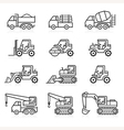 construction truck icon set vector image