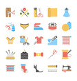 flat icons set of stitching and knitting accessor vector image