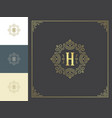 luxury logo template vintage flourishes vector image