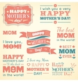 happy mothers day set of cute elements vector image