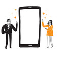man and woman to guide the screen vector image vector image