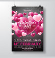 valentines day party flyer design with love vector image