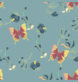 seamless floral pattern butterflies vector image