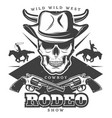 vintage wild west rodeo template vector image