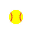 yellow heart shaped baseball and red stitch vector image
