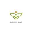 beauty green leaf yoga logo vector image vector image