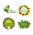 easter spring holiday cartoon badge set design vector image vector image