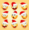 emoticon set yellow face with emotions vector image vector image