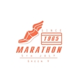 marathon running orange label design vector image