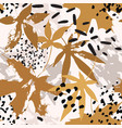 drawing falling leaves ink doodle grunge vector image vector image