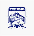 fishing logo badge 6 vector image