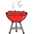 grilled sausages on barbecue vector image