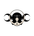 triple goddess symbol moon phases wiccan woman vector image vector image