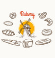vintage traditional bakery products sketch vector image
