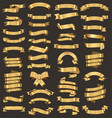 a collection of various gold ribbons vector image