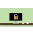 computer pc security with padllock lock secure vector image
