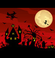 halloween and moonlit night at a cemetery vector image vector image