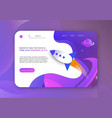 online web business landing pace with space rocket vector image
