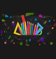 set colorful school supplies isolated vector image vector image