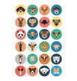 animals flat colored icons 1 vector image