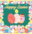 easter card with colored eggs vector image