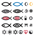 religious symbols religion signs set vector image vector image