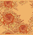 seamless pattern with orange chrysanthemums vector image