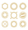 set of outline emblems and badges vector image vector image