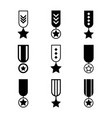 military rank icon set army insignia symbol vector image vector image