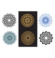 set mandala black and blue color on white vector image vector image