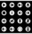 white sound icon set vector image vector image