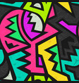 graffiti seamless pattern with grunge effect vector image