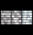 metal silver gradient gray shiny aluminum shapes vector image