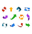 arrow 3d set colorful arrows symbols economy info vector image