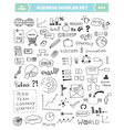 business doodle elements set vector image