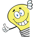 Happy light bulb cartoon Royalty Free Vector Image